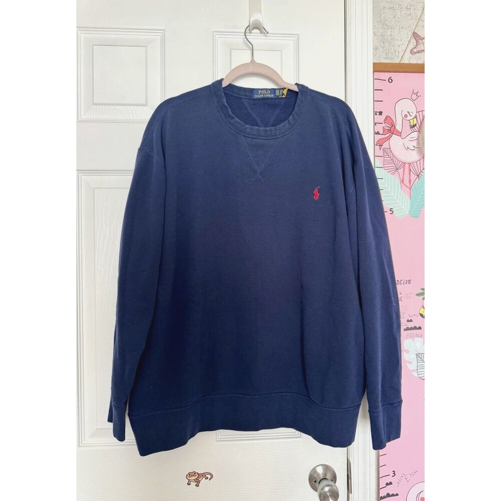 Polo Ralph Lauren Mens Tall  2XL Sweatshirt Blue Cotton Blend